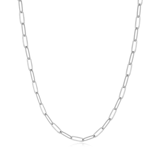 Silver Plated Small Link Paperclip Necklace - Philip Jones Jewellery