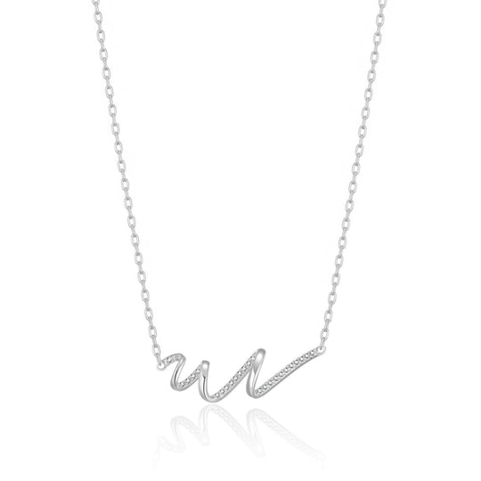 Silver Plated Spiral Necklace Created with Zircondia® Crystals - Philip Jones Jewellery