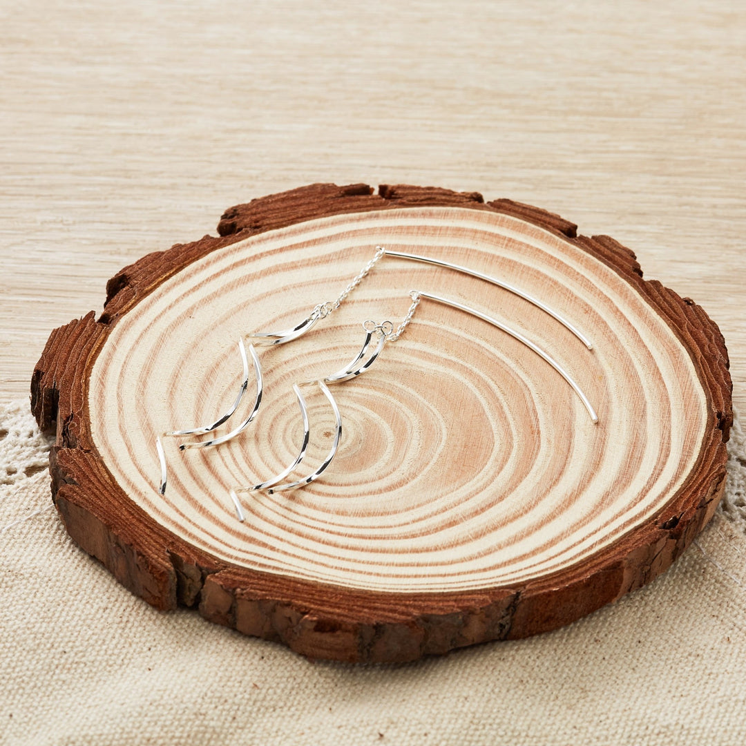 Silver Plated Spiral Thread Earrings - Philip Jones Jewellery