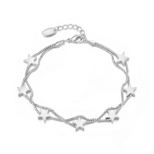 Silver Plated Star Bracelet - Philip Jones Jewellery