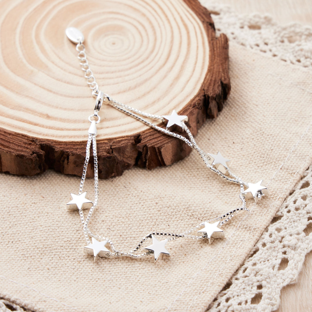 Silver Plated Star Bracelet - Philip Jones Jewellery
