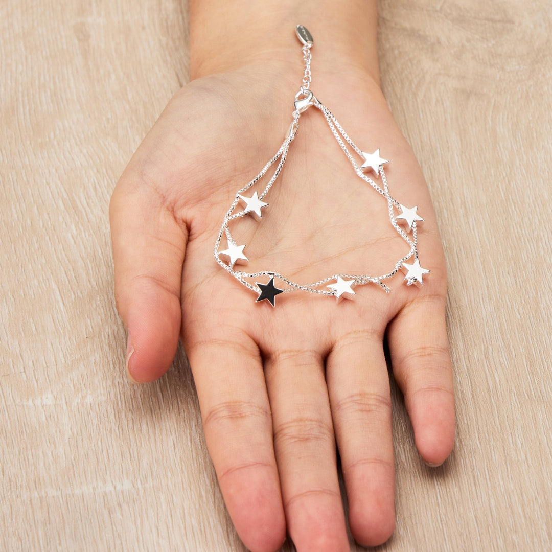 Silver Plated Star Bracelet - Philip Jones Jewellery