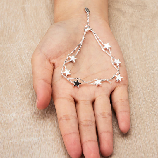 Silver Plated Star Bracelet - Philip Jones Jewellery
