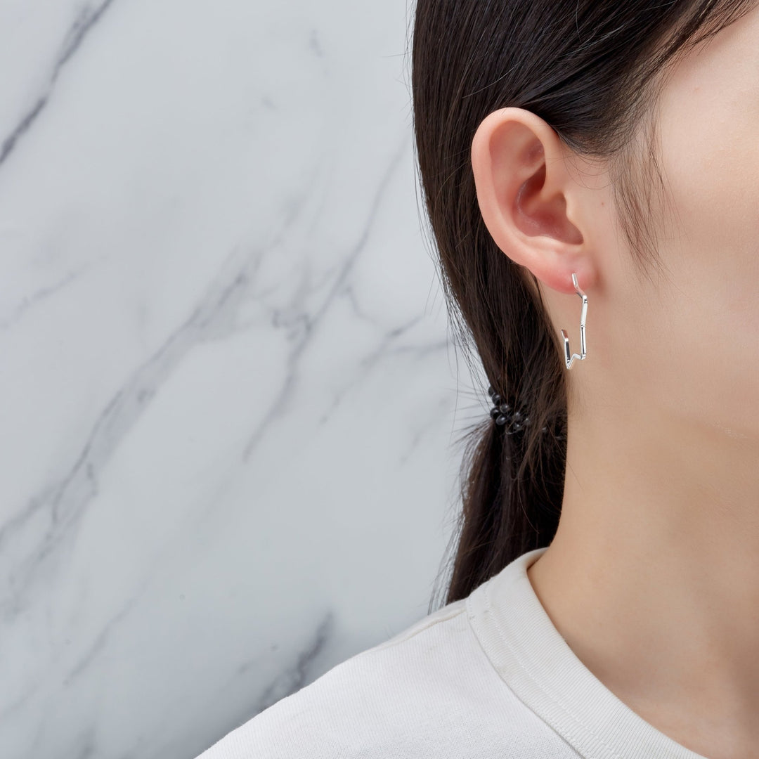 Silver Plated Star Hoop Earrings - Philip Jones Jewellery