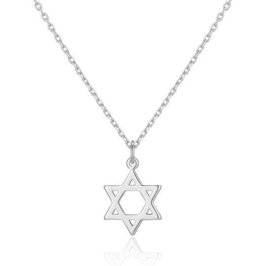 Silver Plated Star of David Necklace - Philip Jones Jewellery
