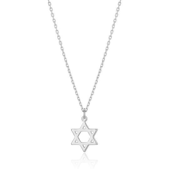 Silver Plated Star of David Necklace - Philip Jones Jewellery