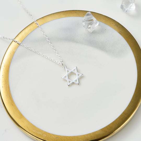 Silver Plated Star of David Necklace - Philip Jones Jewellery
