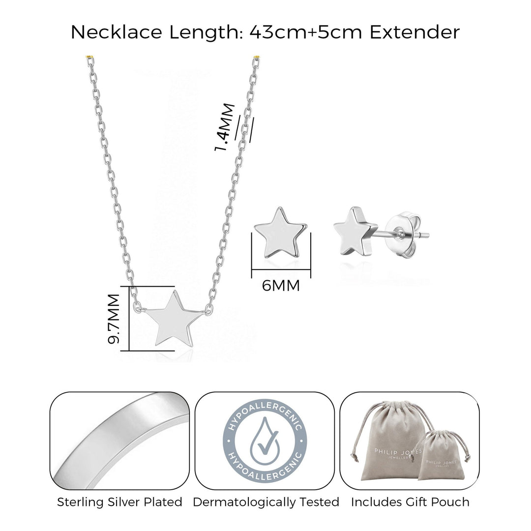 Silver Plated Star Set - Philip Jones Jewellery