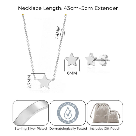 Silver Plated Star Set - Philip Jones Jewellery