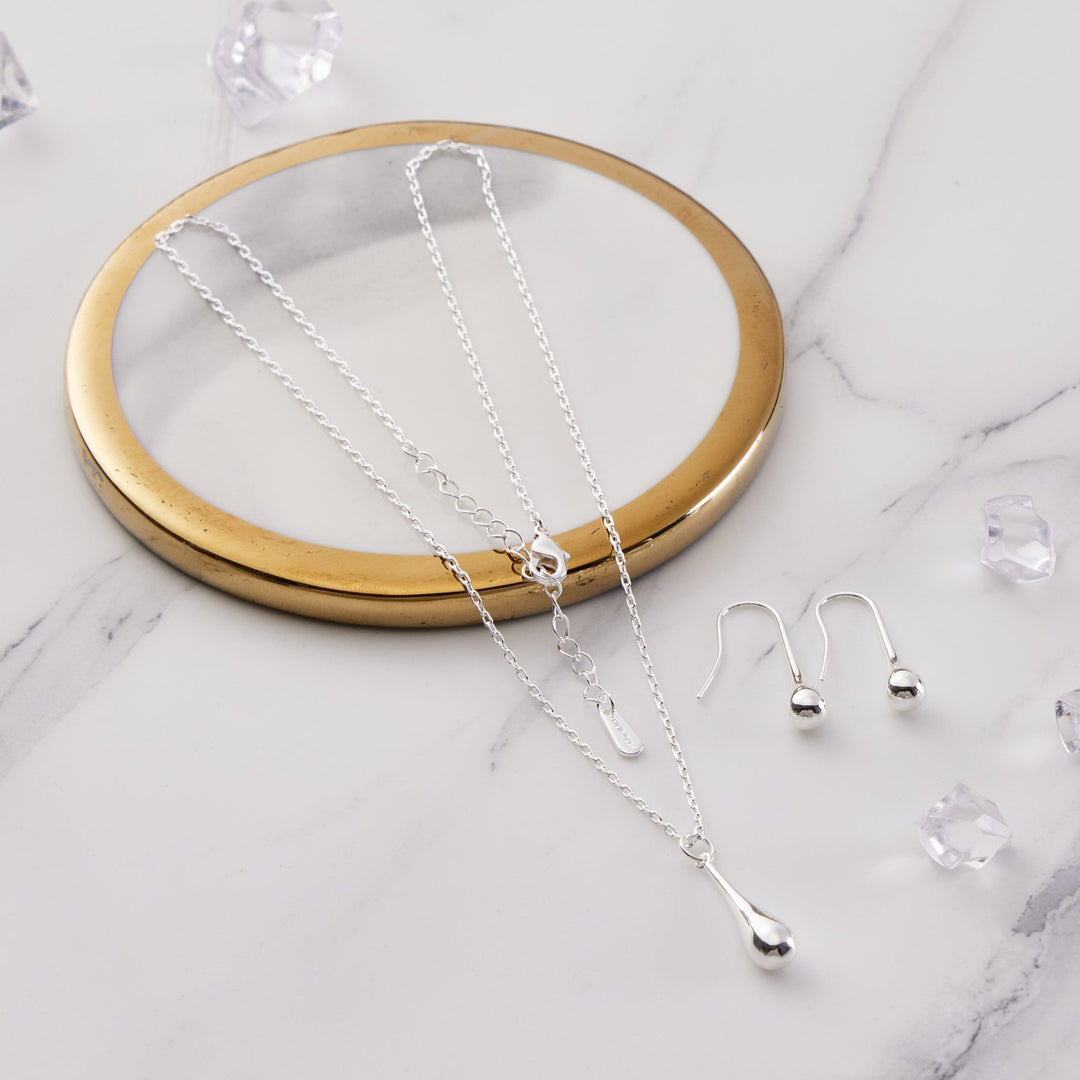 Silver Plated Teardrop Set - Philip Jones Jewellery
