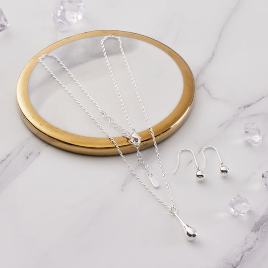 Silver Plated Teardrop Set - Philip Jones Jewellery