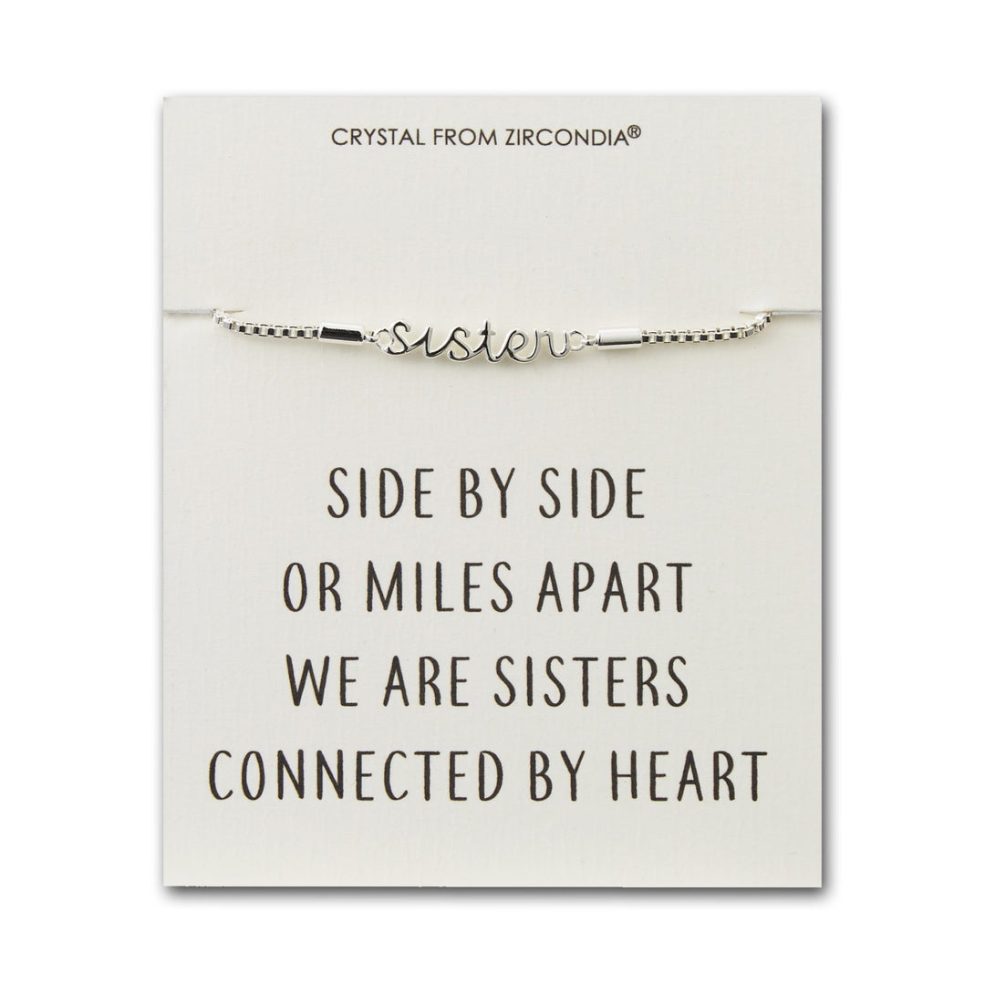 Sister Bracelet with Quote Card Created with Zircondia® Crystals - Philip Jones Jewellery