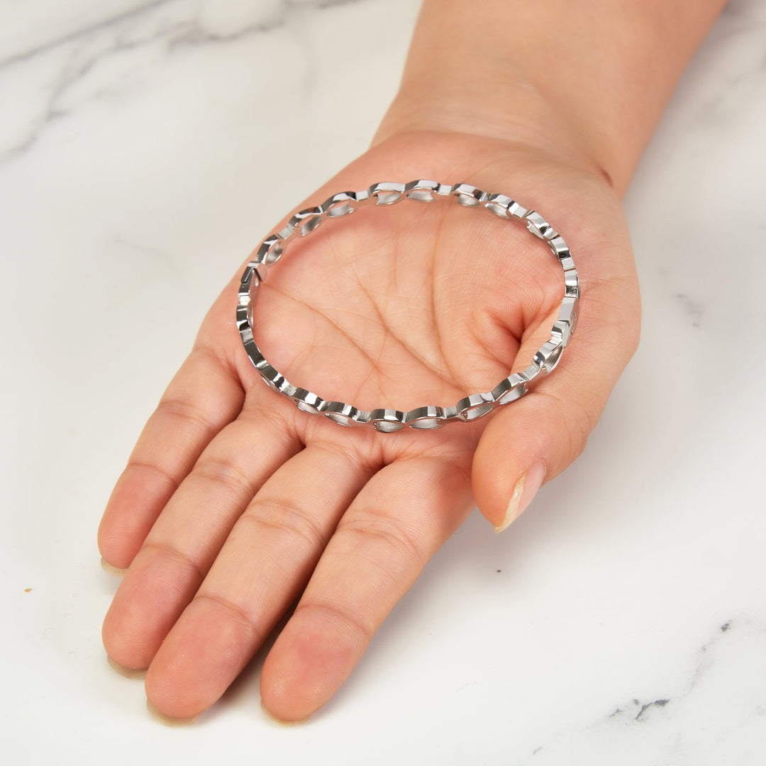 Stainless Steel Infinity Bangle (7 Inch) - Philip Jones Jewellery