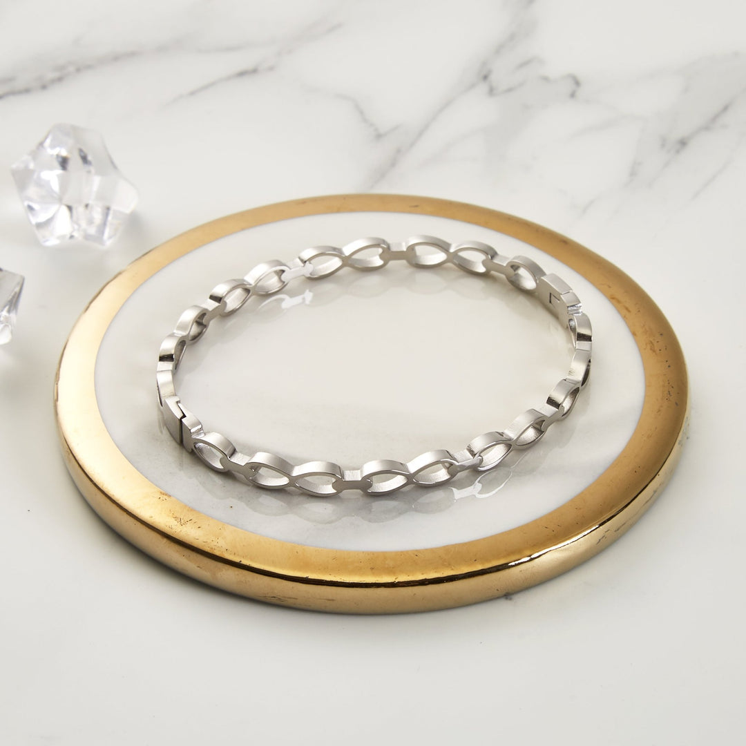 Stainless Steel Infinity Bangle (7 Inch) - Philip Jones Jewellery