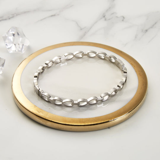 Stainless Steel Infinity Bangle (7 Inch) - Philip Jones Jewellery