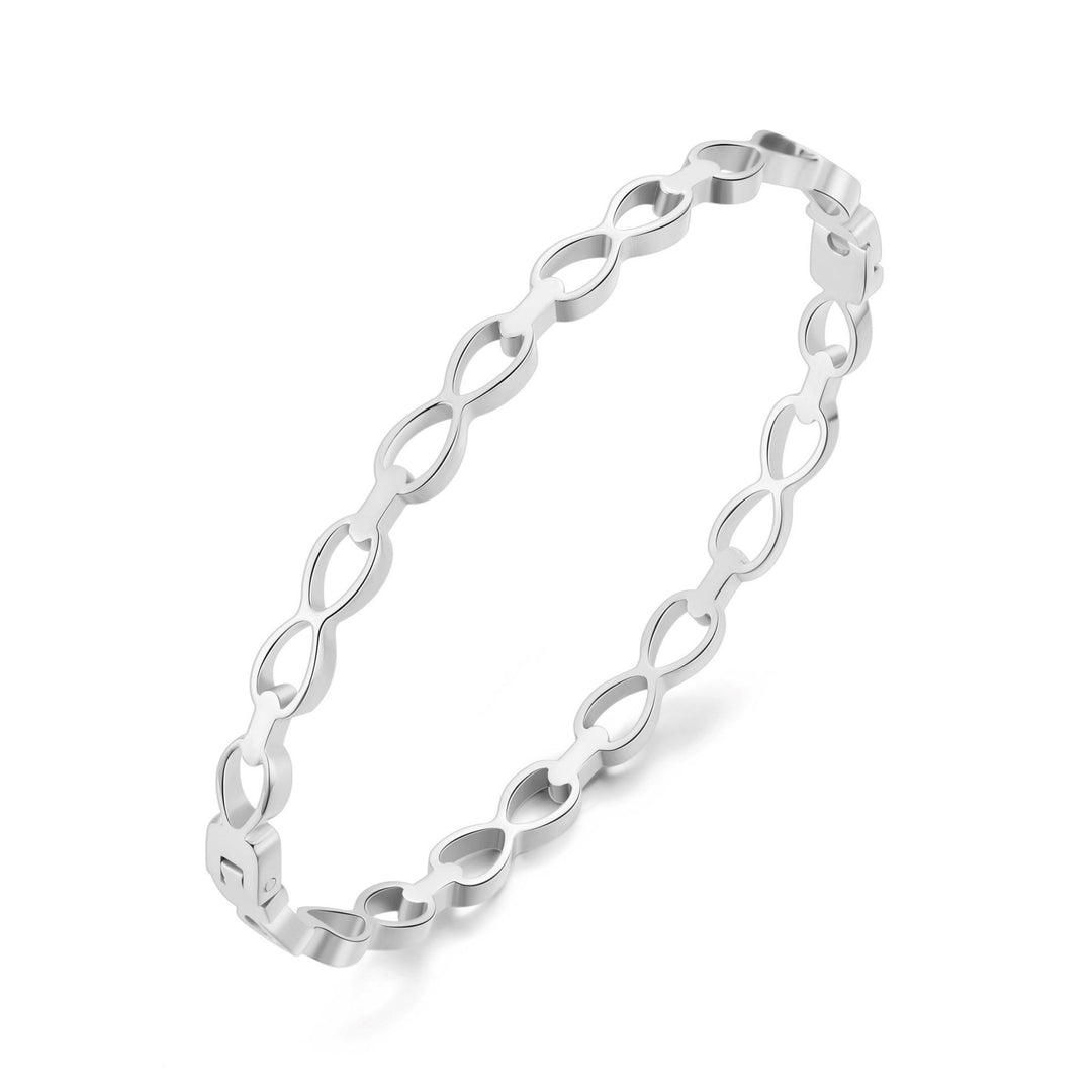 Stainless Steel Infinity Bangle (7 Inch) - Philip Jones Jewellery