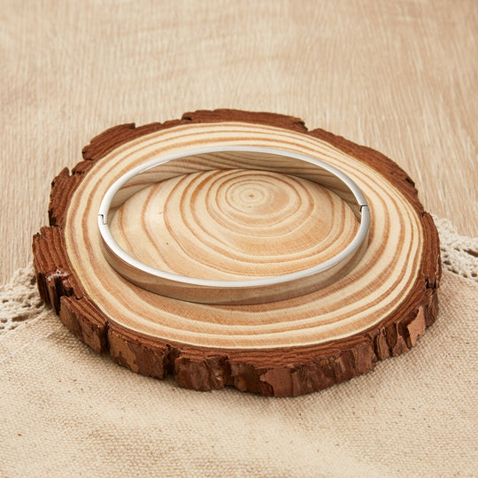 Stainless Steel Polished Bangle (7 Inch) - Philip Jones Jewellery