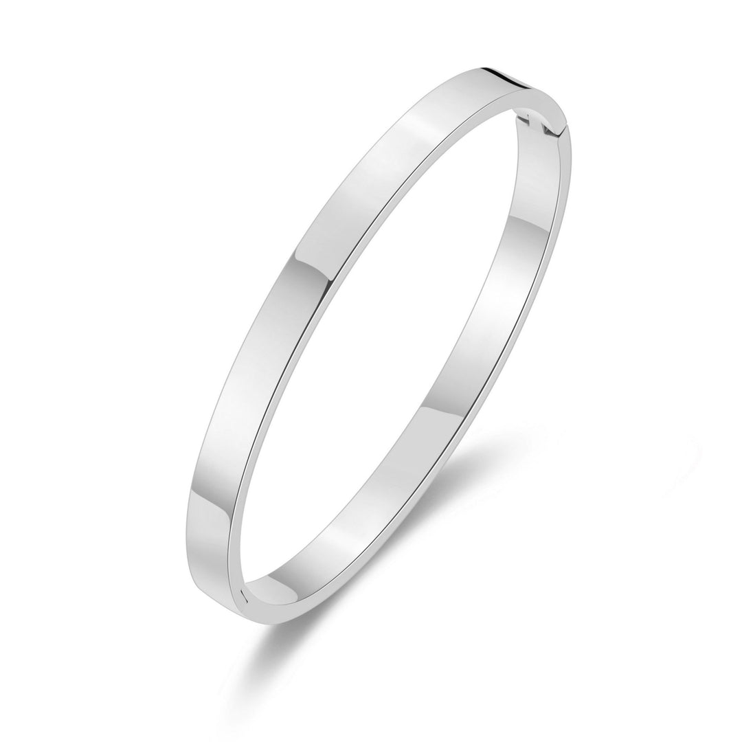 Stainless Steel Polished Bangle (7 Inch) - Philip Jones Jewellery