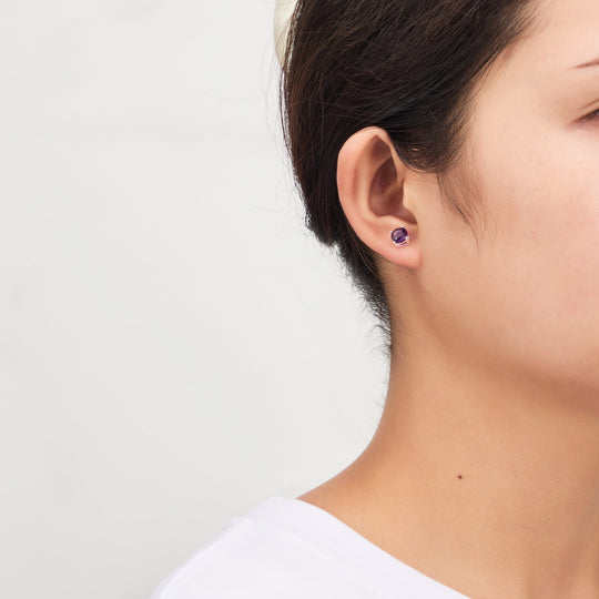 Sterling Silver Amethyst Gemstone Earrings - Philip Jones Jewellery