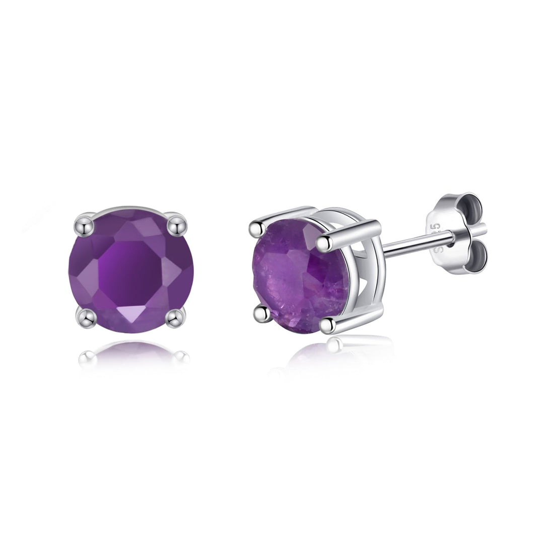 Sterling Silver Amethyst Gemstone Earrings - Philip Jones Jewellery