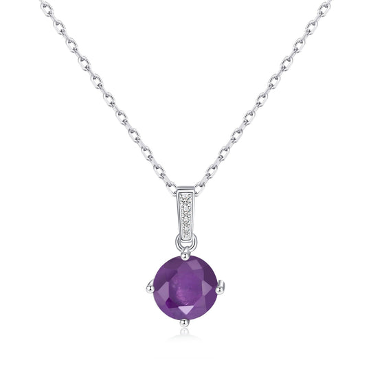 Sterling Silver Amethyst Gemstone Necklace - Philip Jones Jewellery