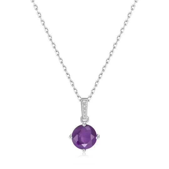 Sterling Silver Amethyst Gemstone Necklace - Philip Jones Jewellery