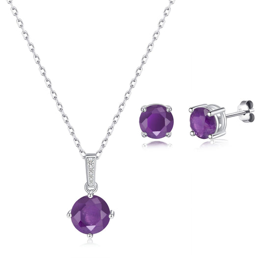 Sterling Silver Amethyst Gemstone Set - Philip Jones Jewellery