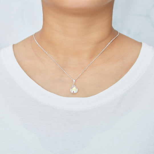 Sterling Silver Aurora Borealis Pear Set Created with Zircondia® Crystals - Philip Jones Jewellery