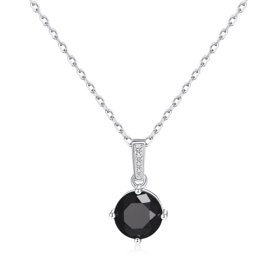 Sterling Silver Black Onyx Gemstone Necklace - Philip Jones Jewellery
