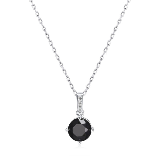 Sterling Silver Black Onyx Gemstone Necklace - Philip Jones Jewellery