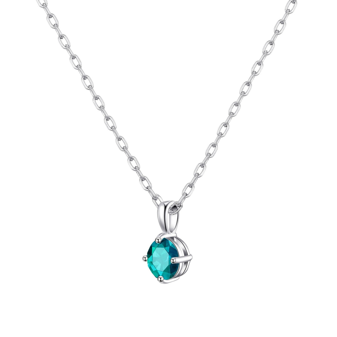 Sterling Silver Blue Necklace Created with Zircondia® Crystals - Philip Jones Jewellery
