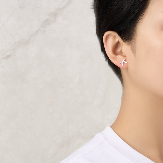 Sterling Silver Bow Earrings - Philip Jones Jewellery