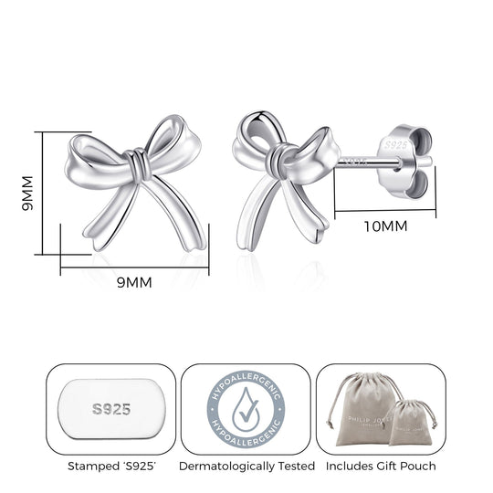 Sterling Silver Bow Earrings - Philip Jones Jewellery