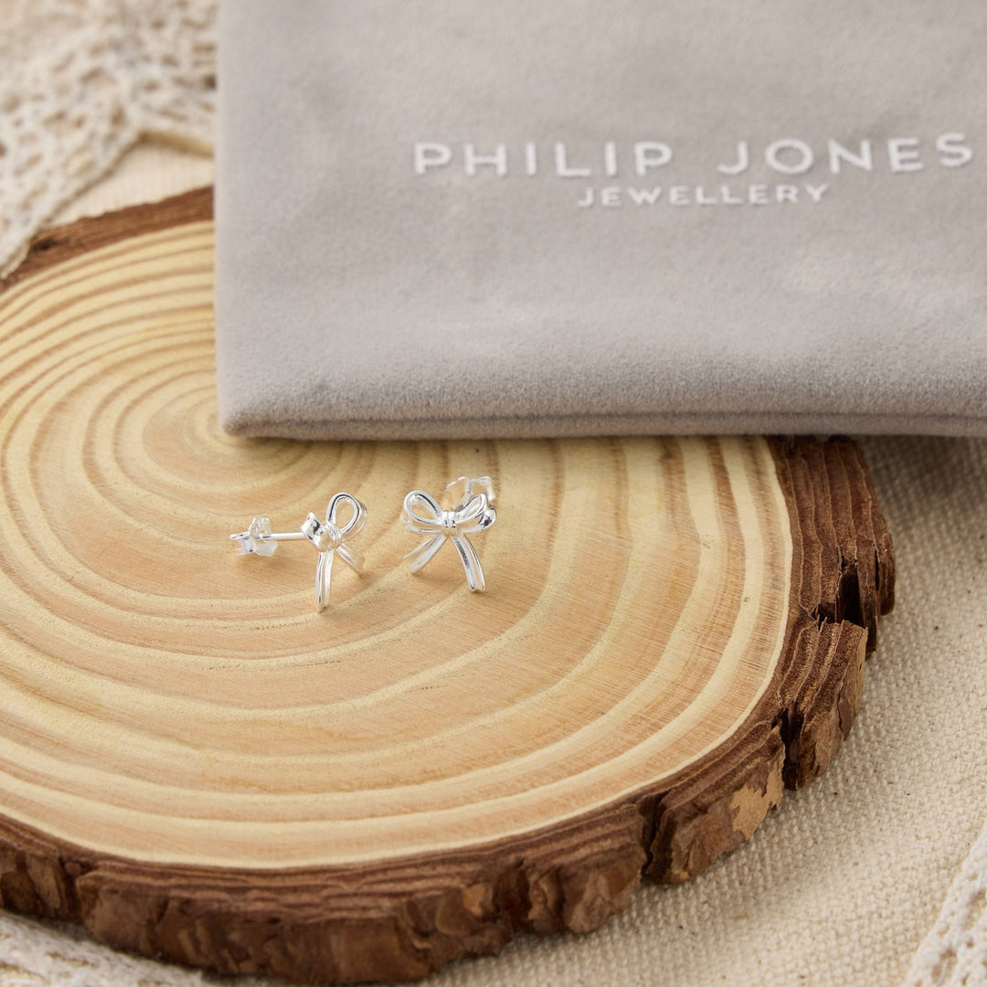 Sterling Silver Bow Earrings - Philip Jones Jewellery