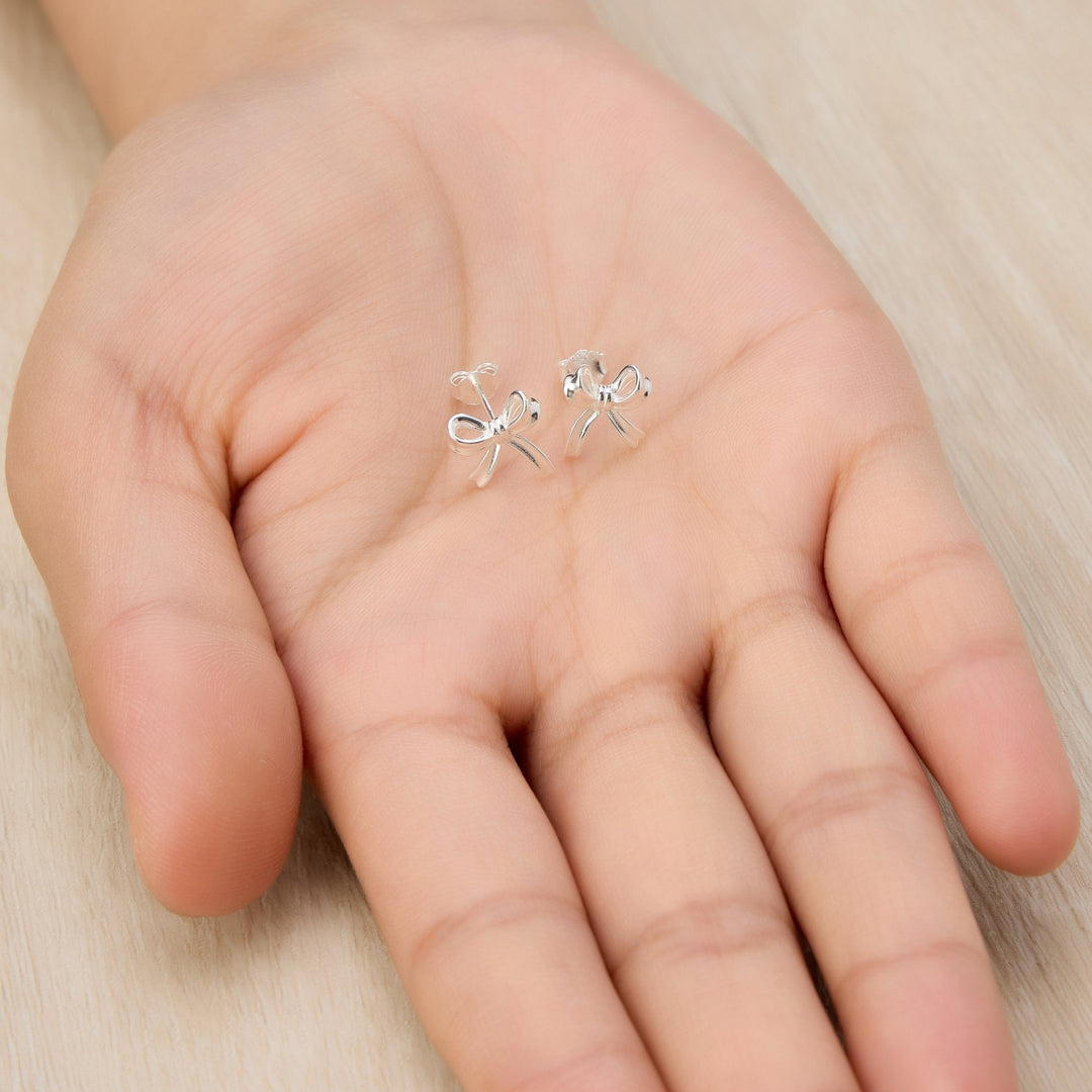 Sterling Silver Bow Earrings - Philip Jones Jewellery