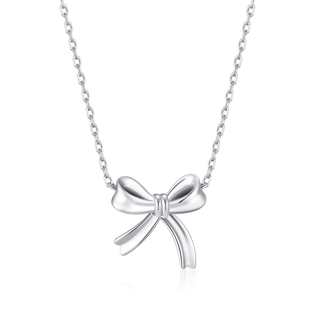 Sterling Silver Bow Necklace - Philip Jones Jewellery