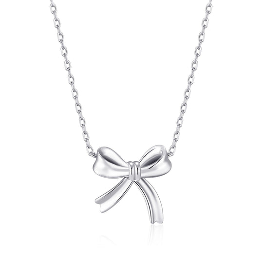 Sterling Silver Bow Necklace - Philip Jones Jewellery