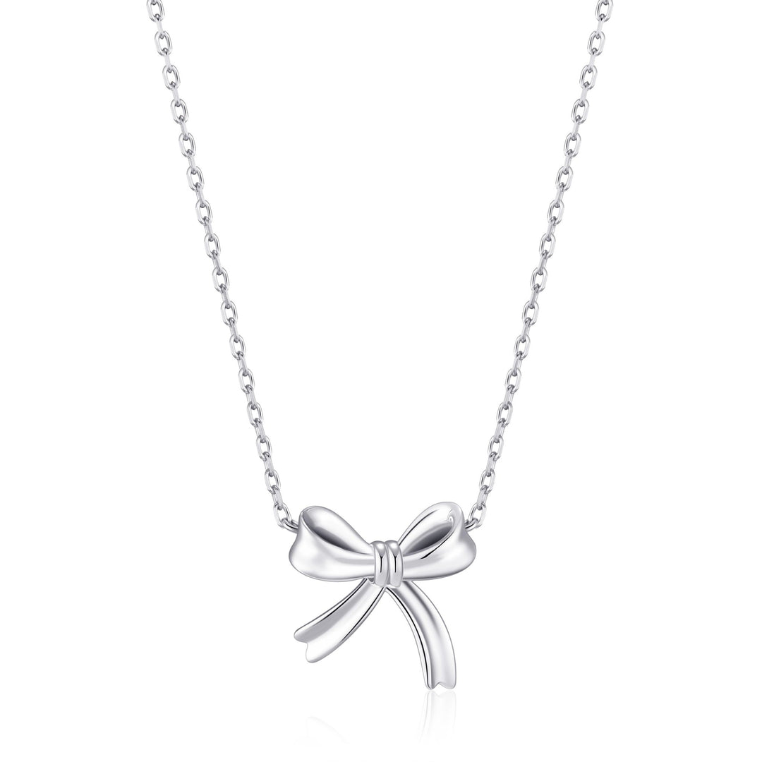 Sterling Silver Bow Necklace - Philip Jones Jewellery