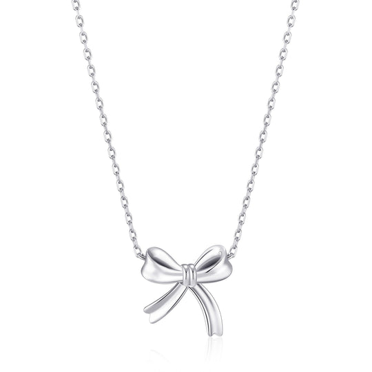 Sterling Silver Bow Necklace - Philip Jones Jewellery
