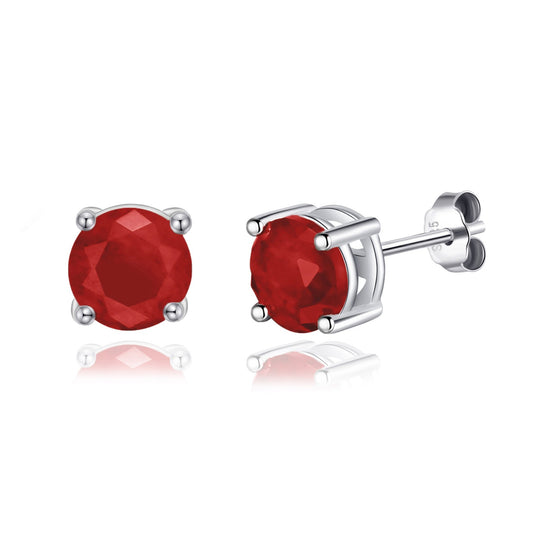Sterling Silver Carnelian Gemstone Earrings with Quote Card - Philip Jones Jewellery