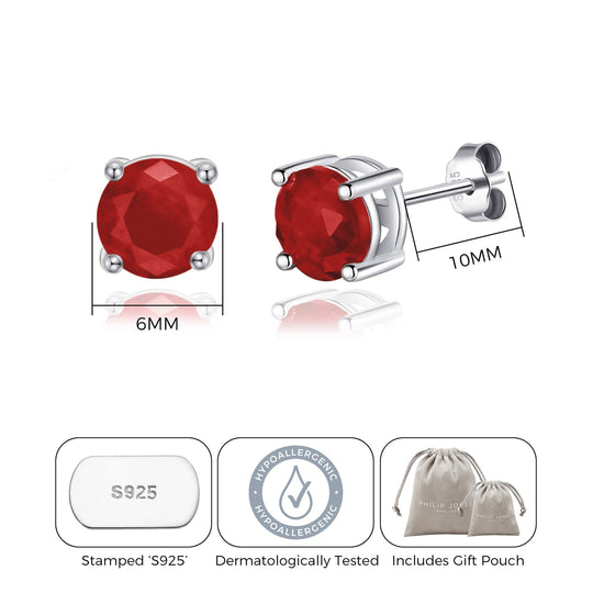 Sterling Silver Carnelian Gemstone Earrings with Quote Card - Philip Jones Jewellery