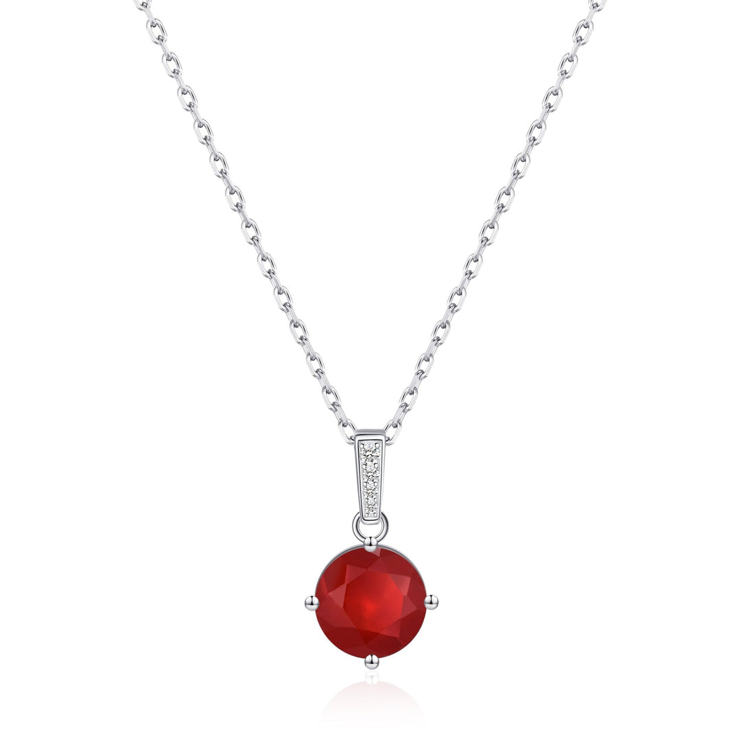 Sterling Silver Carnelian Gemstone Necklace - Philip Jones Jewellery