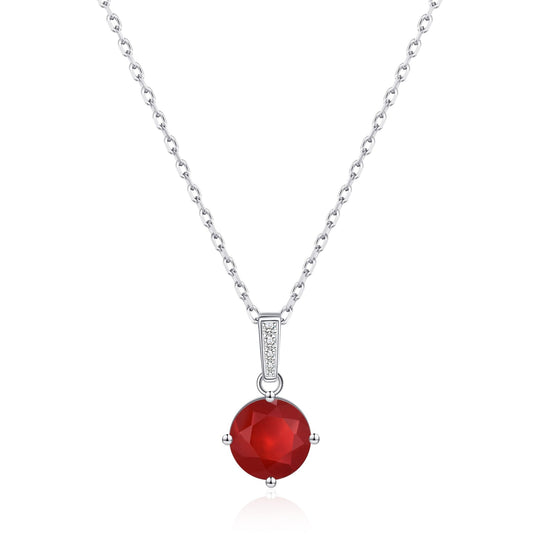 Sterling Silver Carnelian Gemstone Necklace - Philip Jones Jewellery
