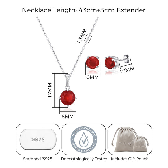 Sterling Silver Carnelian Gemstone Set - Philip Jones Jewellery
