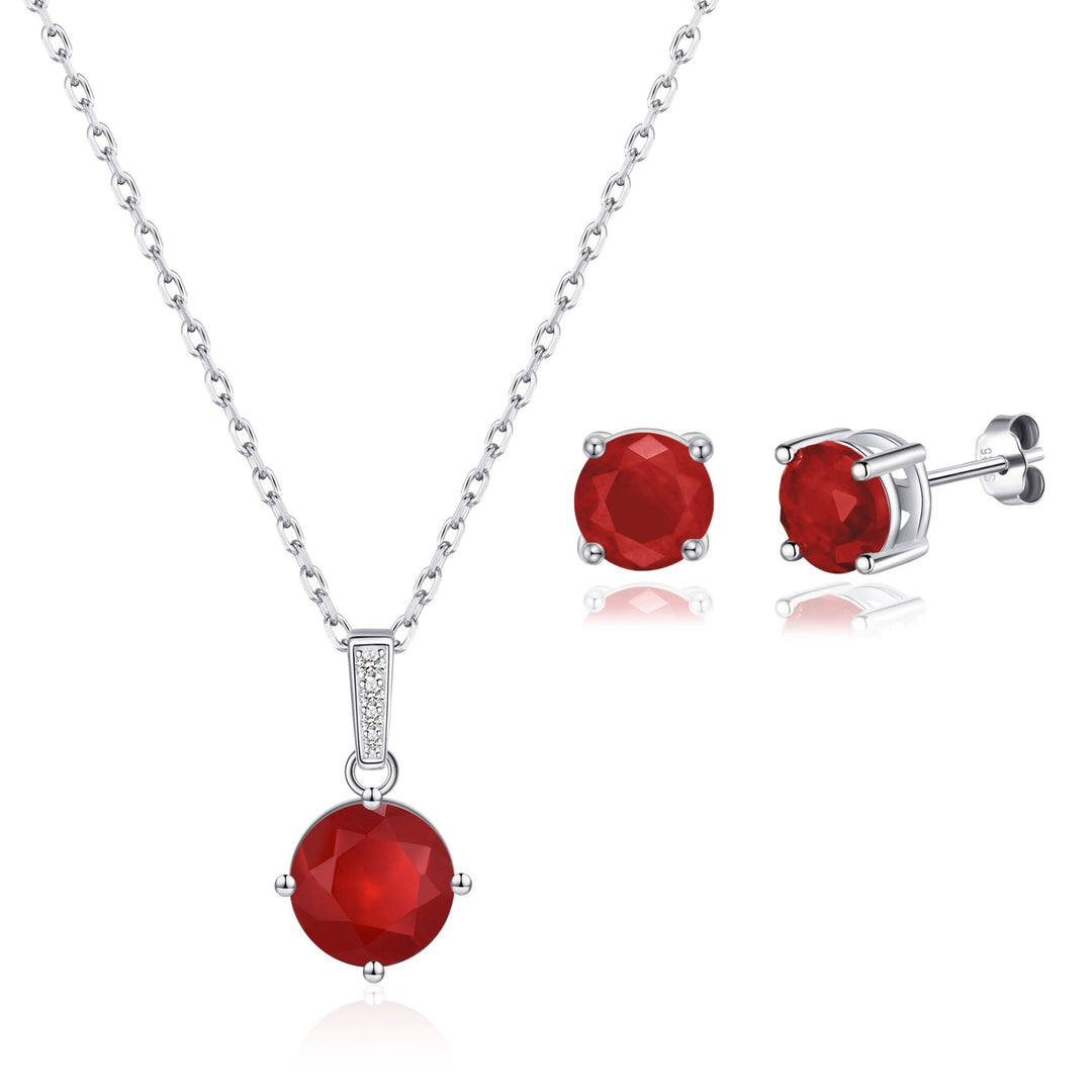 Sterling Silver Carnelian Gemstone Set - Philip Jones Jewellery