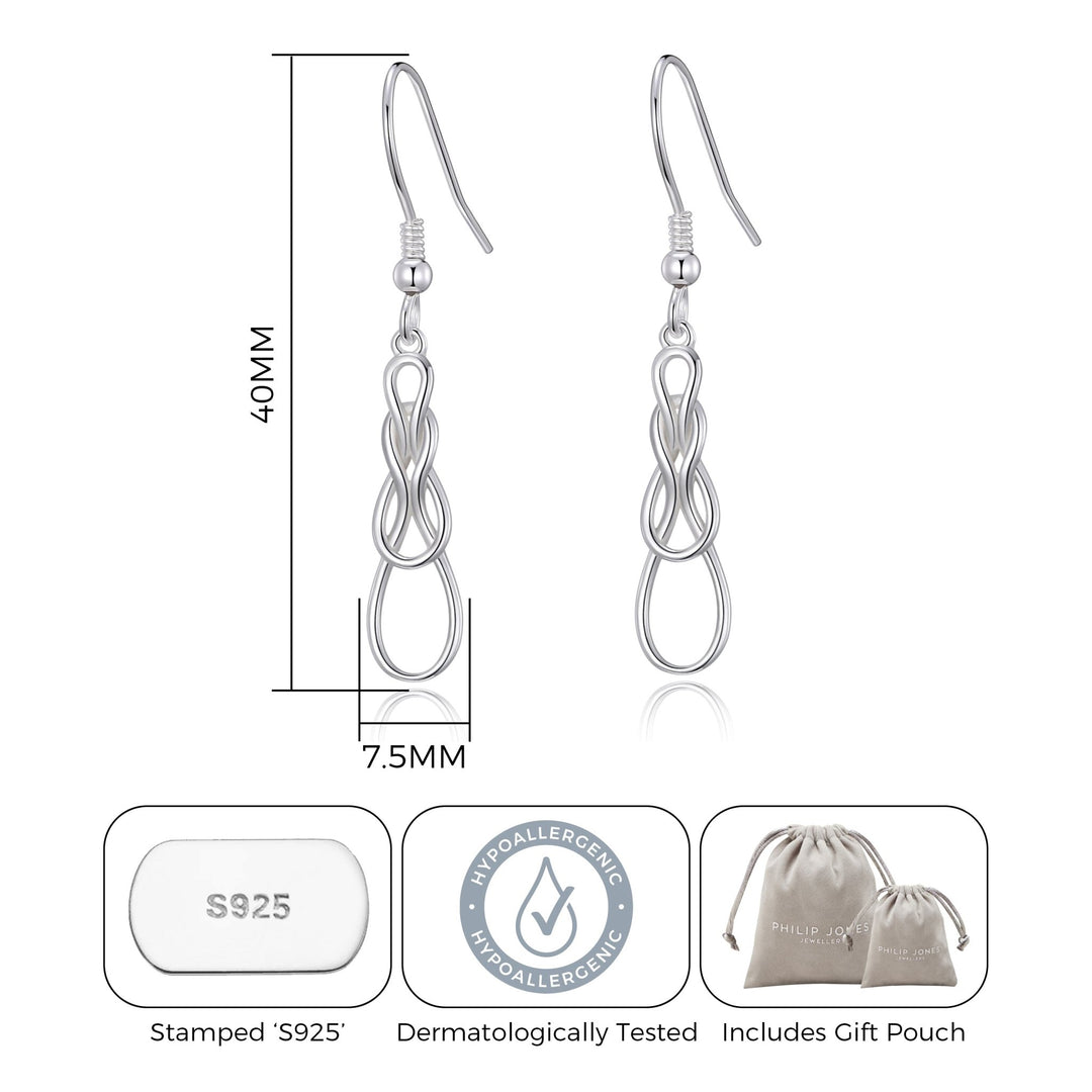 Sterling Silver Celtic Knot Earrings - Philip Jones Jewellery
