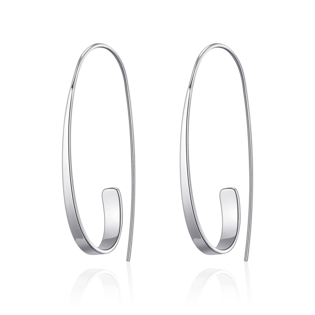 Sterling Silver Curved Earrings - Philip Jones Jewellery