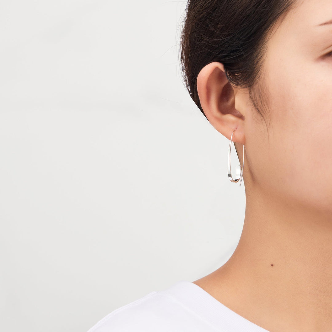 Sterling Silver Curved Earrings - Philip Jones Jewellery
