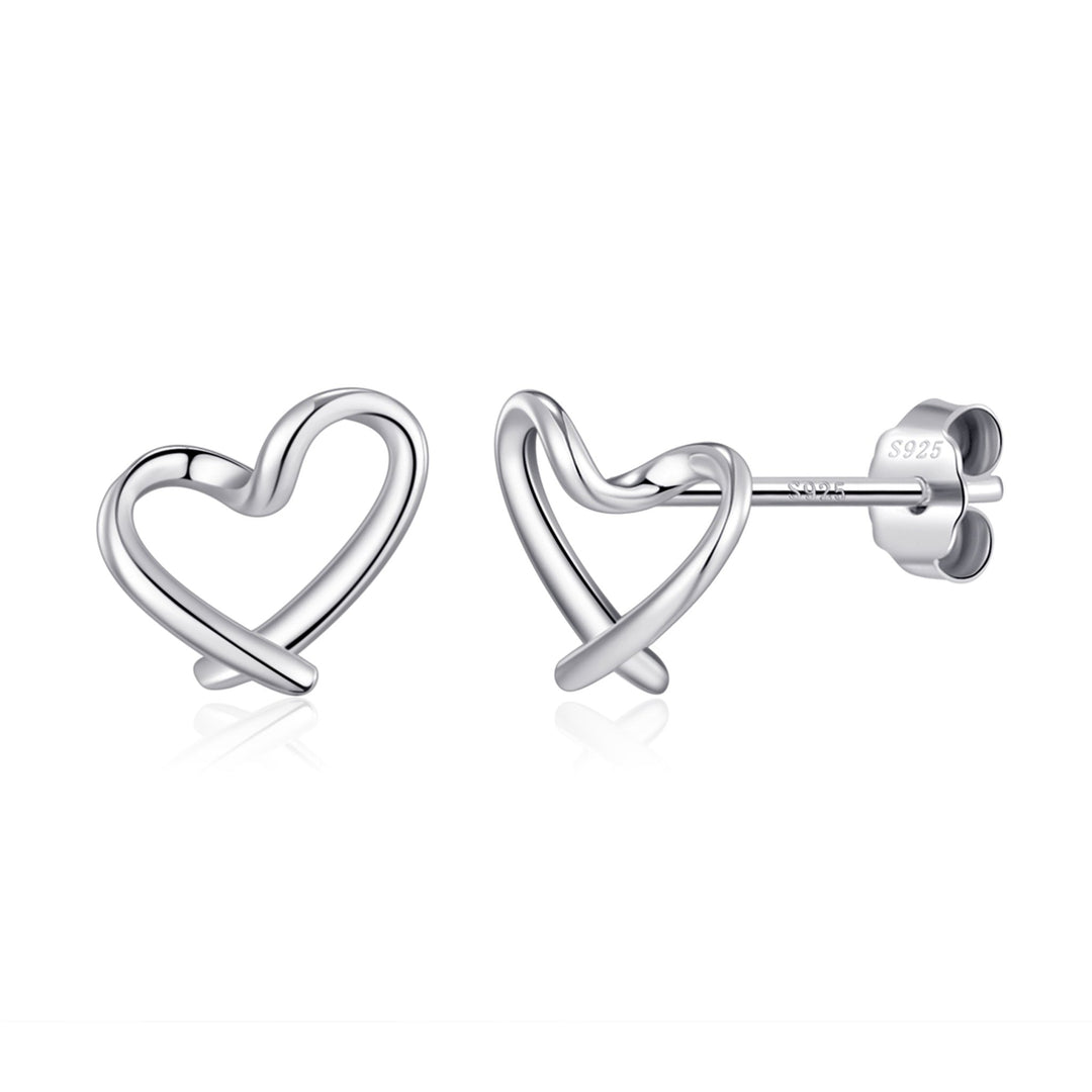 Sterling Silver Delicate Heart Earrings - Philip Jones Jewellery