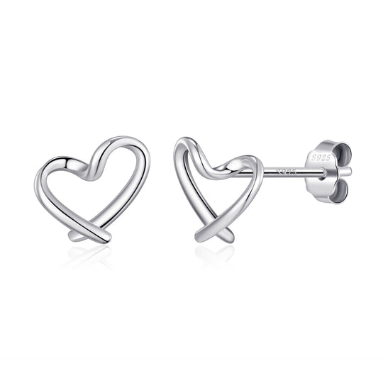 Sterling Silver Delicate Heart Earrings - Philip Jones Jewellery